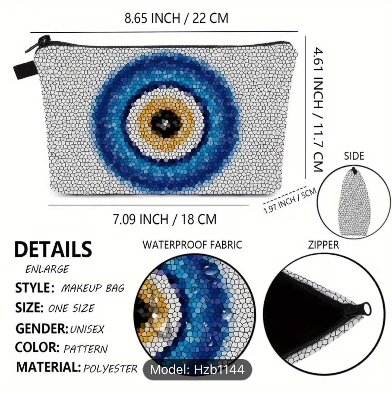 Evil Eye Makeup Bag